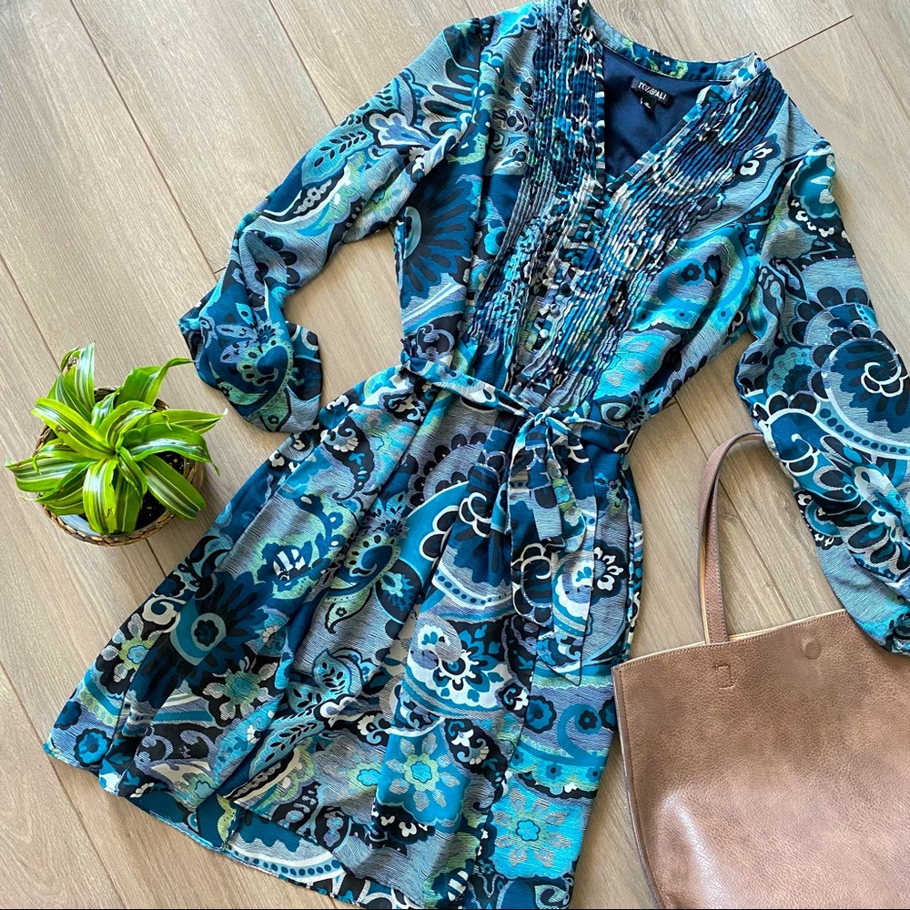 Roz & Ali Floral Paisley Long Sleeve Midi Dress 14